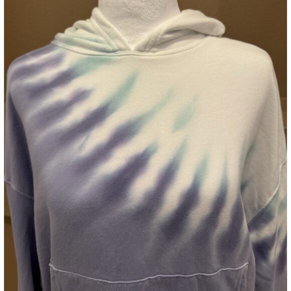 Wild Fox Tie Dye Hoodie Peri Shibori Pullover Sweatshirt Pocket Size M - Picture 4 of 8